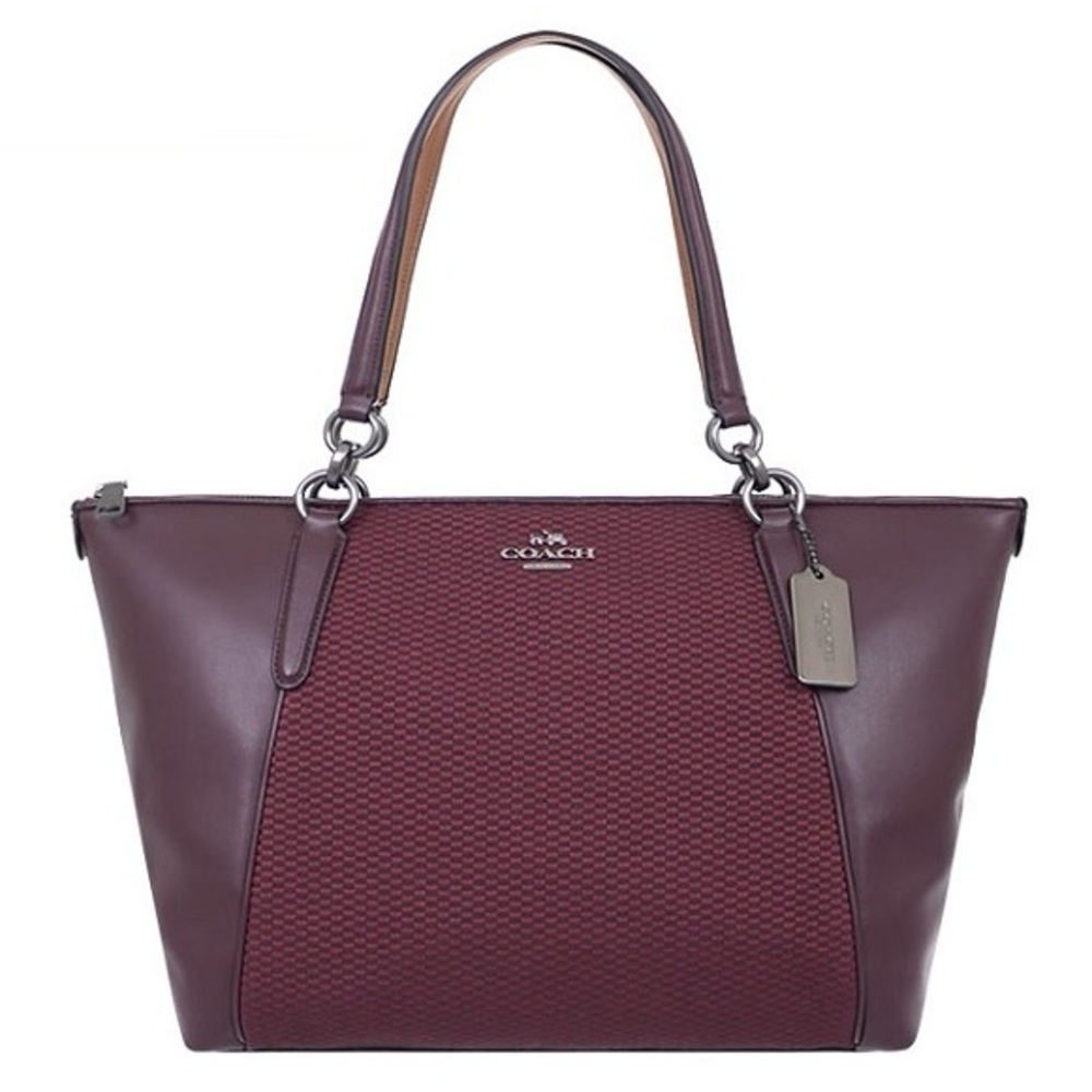 Coach Ava Legacy Tote Bag in Oxblood